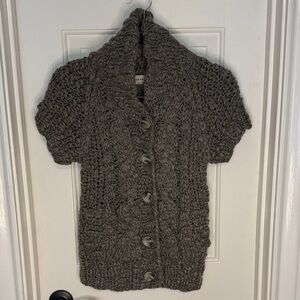 Zara Chunky Knit Button-Up Cardigan - Gray